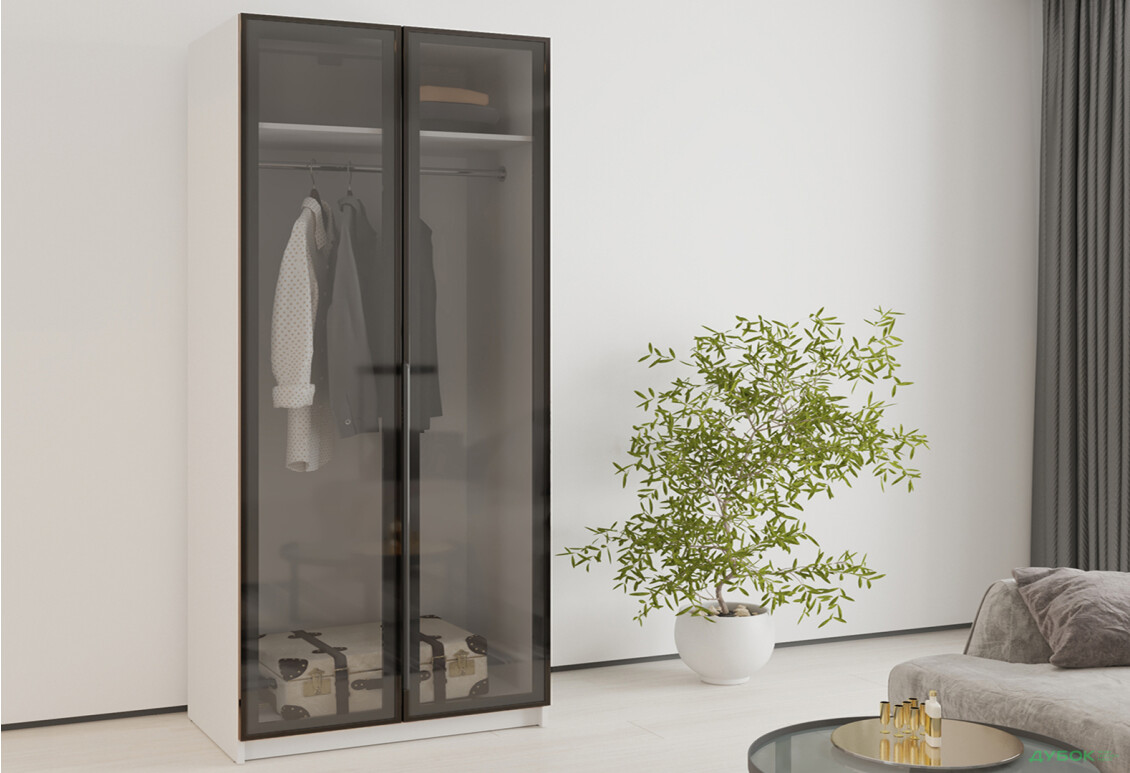 Шафа MebelStar Оскар 2-дверна з вітринами 100 см Аляска біла - Зображення 2 Зображення 2 - Шафа MebelStar Оскар 2-дверна з вітринами 100 см Аляска біла