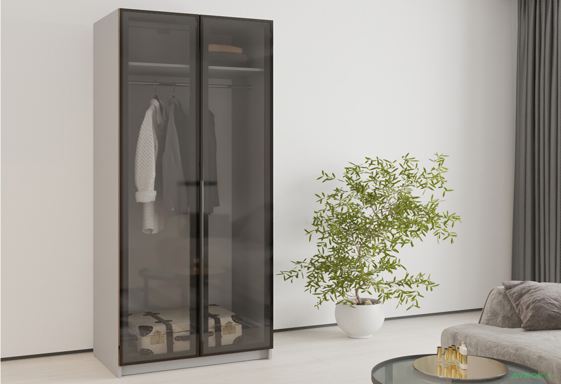 Шафа MebelStar Оскар 2-дверна з вітринами 100 см Сіра мишка - Зображення 2 Зображення 2 - Шафа MebelStar Оскар 2-дверна з вітринами 100 см Сіра мишка