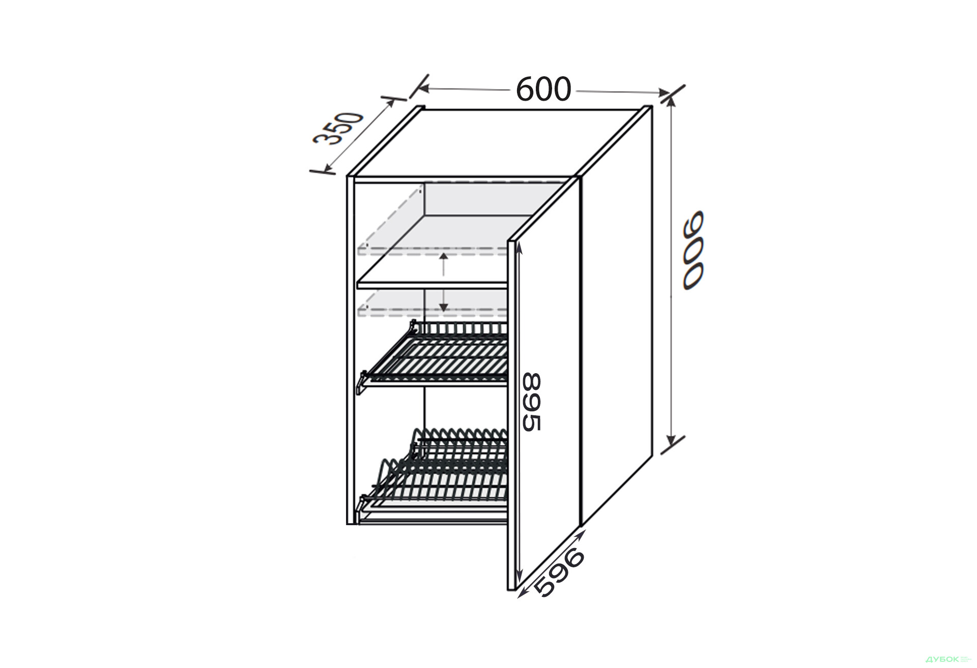 Верх 60ВС/900 1дв сушка Pro Blum+GTV правая Миллениум / Millenium Premium МироМарк - Изображение 2 Изображение 2 - Верх 60ВС/900 1дв сушка Pro Blum+GTV правая Миллениум / Millenium Premium МироМарк