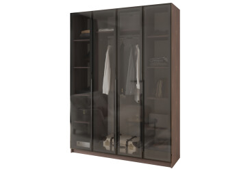 Шафа MebelStar Оскар 4-дверна з вітринами 160 см Дуб рістрето