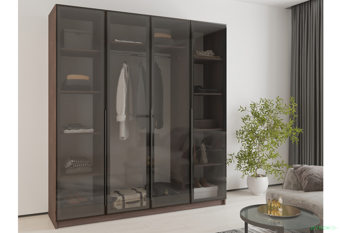 Изображение 2 - Шкаф Мебель Стар Оскар 4-дверный с витринами 200 см Дуб ристрето