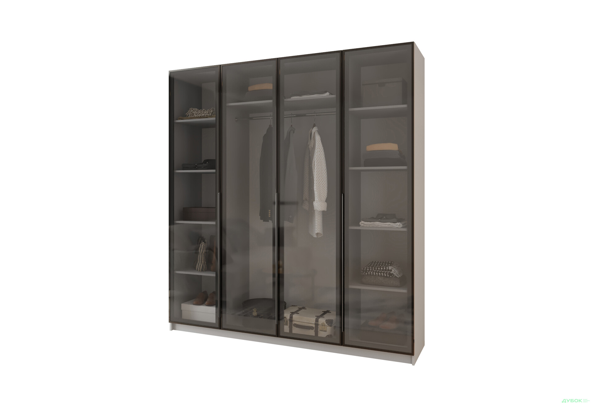 Изображение 1 - Шкаф Мебель Стар Оскар 4-дверный с витринами 200 см Серая мышка