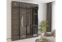 Зображення 2 - Шафа MebelStar Оскар 4-дверна з антресоллю та вітринами 200 см Антрацит