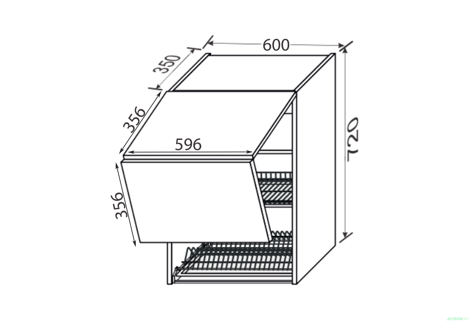 Зображення 2 - Верх 60ВС/720 2дв сушка Aventos Pro Blum+GTV Вінтаж / Vintage MiroMark