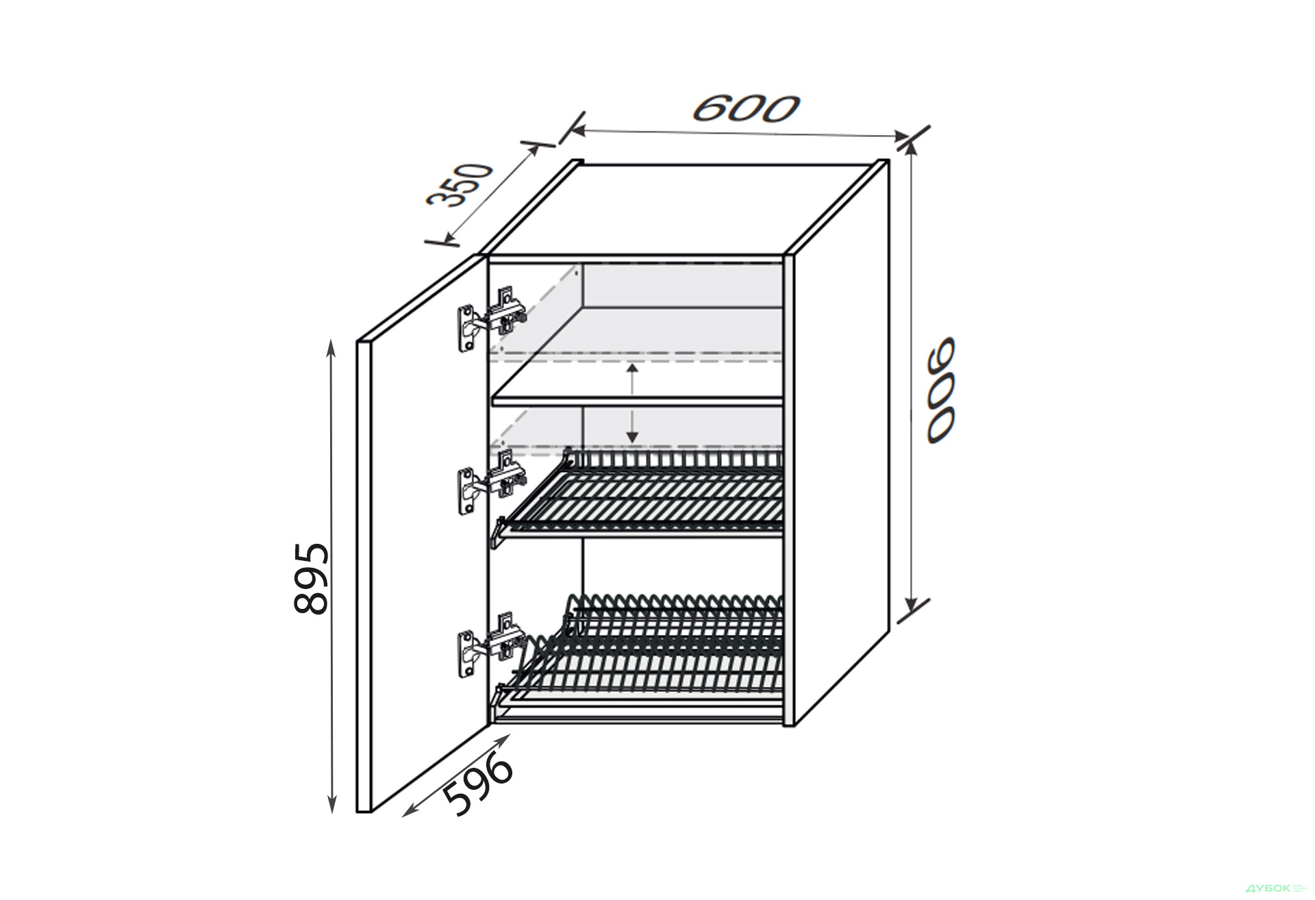 Зображення 2 - Верх 60ВС/900 1дв сушка Pro Blum+GTV Вінтаж / Vintage MiroMark