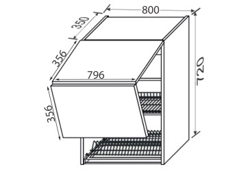 Верх 80ВС/720 2дв сушка Aventos Pro Blum+GTV Зображення Верх 80ВС/720 2дв сушка Aventos Pro Blum+GTV