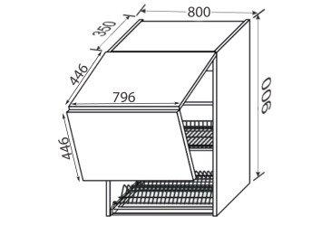 Верх 80ВС/900 2дв сушка Aventos Pro Blum+GTV Зображення Верх 80ВС/900 2дв сушка Aventos Pro Blum+GTV