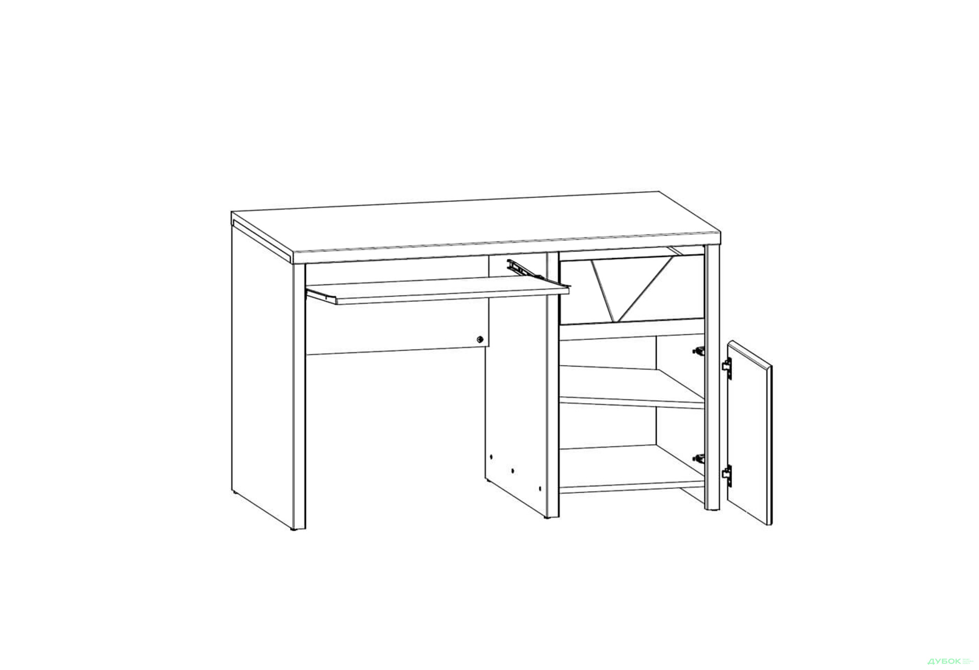 Стол письменный ВМК Каспиан МДФ с 1 ящиком и тумбой 120 см, венге магия / белый снег - Изображение 2 Изображение 2 - Стол письменный ВМК Каспиан МДФ с 1 ящиком и тумбой 120 см, венге магия / белый снег