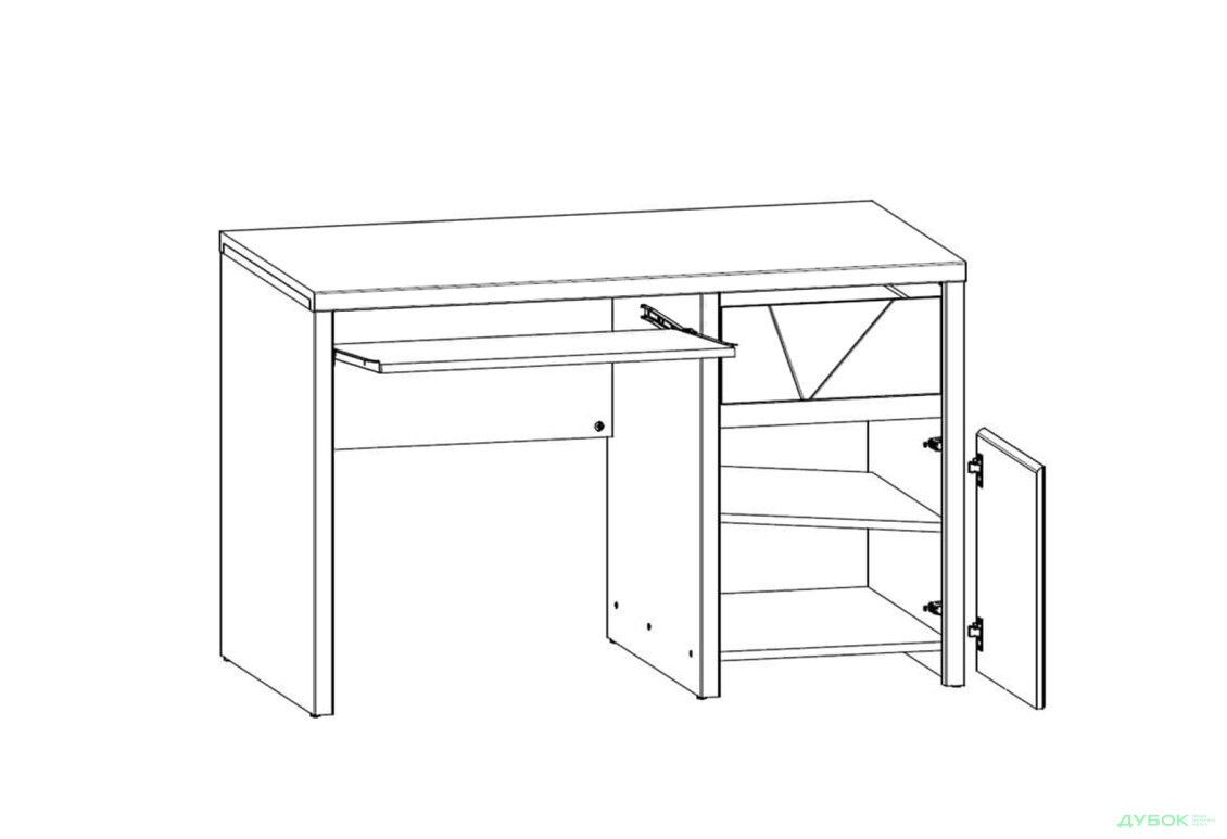 Стол письменный ВМК Каспиан МДФ с 1 ящиком и тумбой 120 см, венге магия / белый снег - Изображение 2 Изображение 2 - Стол письменный ВМК Каспиан МДФ с 1 ящиком и тумбой 120 см, венге магия / белый снег