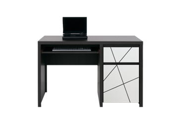 Стол письменный ВМК Каспиан МДФ с 1 ящиком и тумбой 120 см, венге магия / белый снег