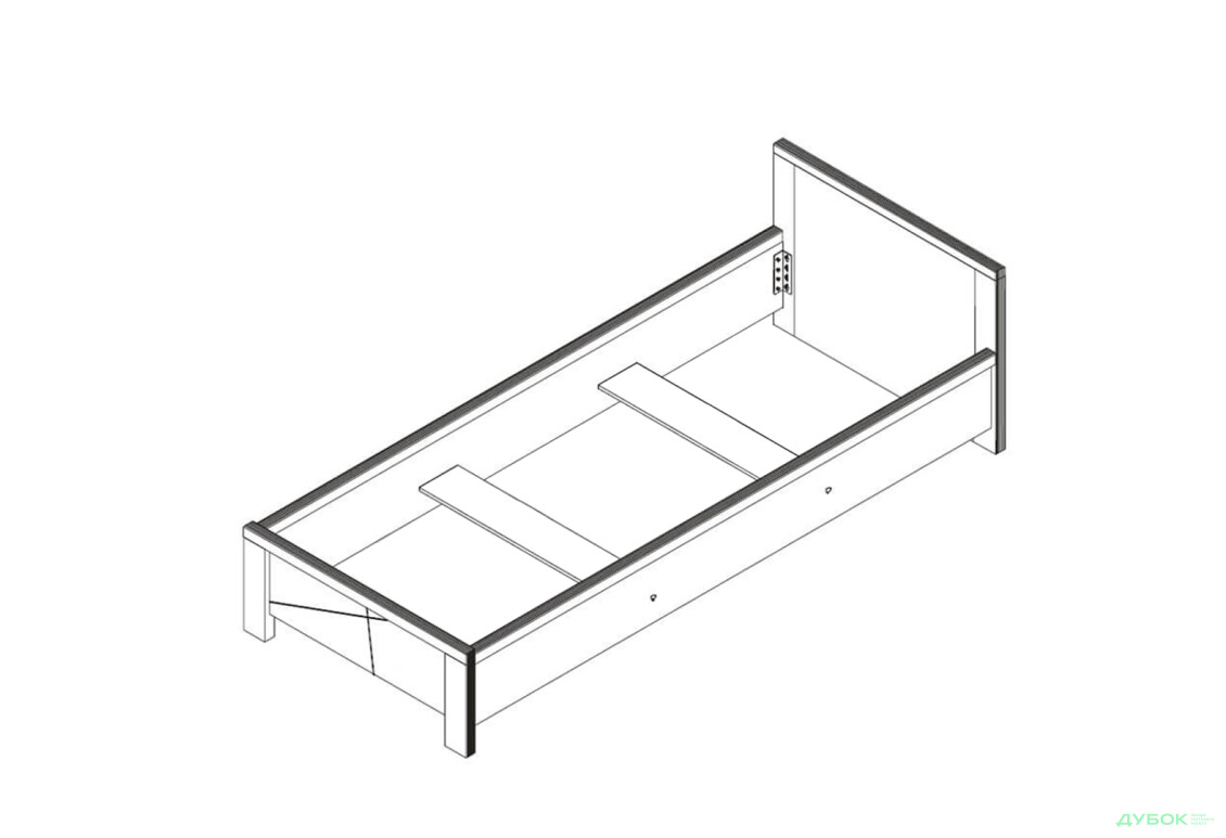 Ліжко ВМК Каспіан МДФ (без вкладу) 90х200 см венге магія / білий сніг - Зображення 3 Зображення 3 - Ліжко ВМК Каспіан МДФ (без вкладу) 90х200 см венге магія / білий сніг