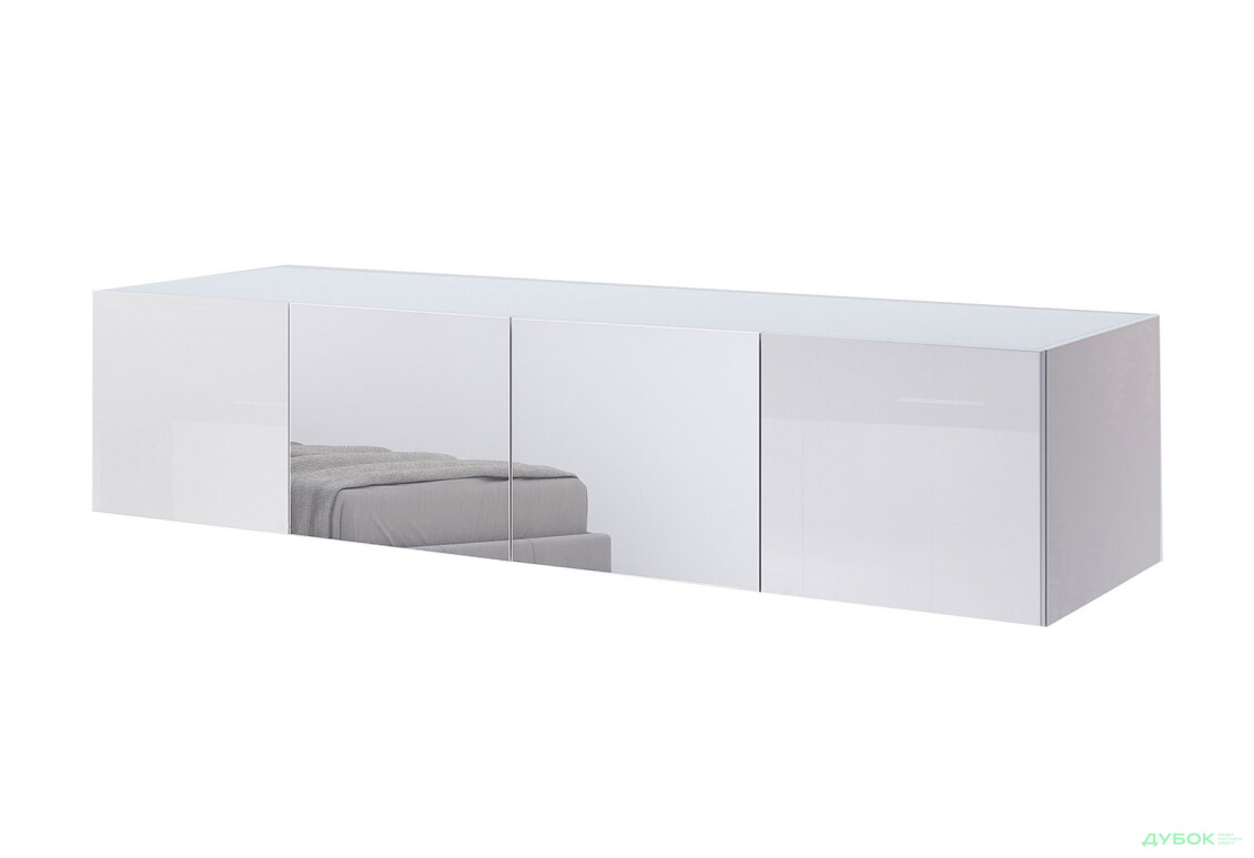 Антресоль MiroMark Фемілі / Family 4 дв з дзеркалами, білий глянець - Зображення 1 Зображення 1 - Антресоль MiroMark Фемілі / Family 4 дв з дзеркалами, білий глянець