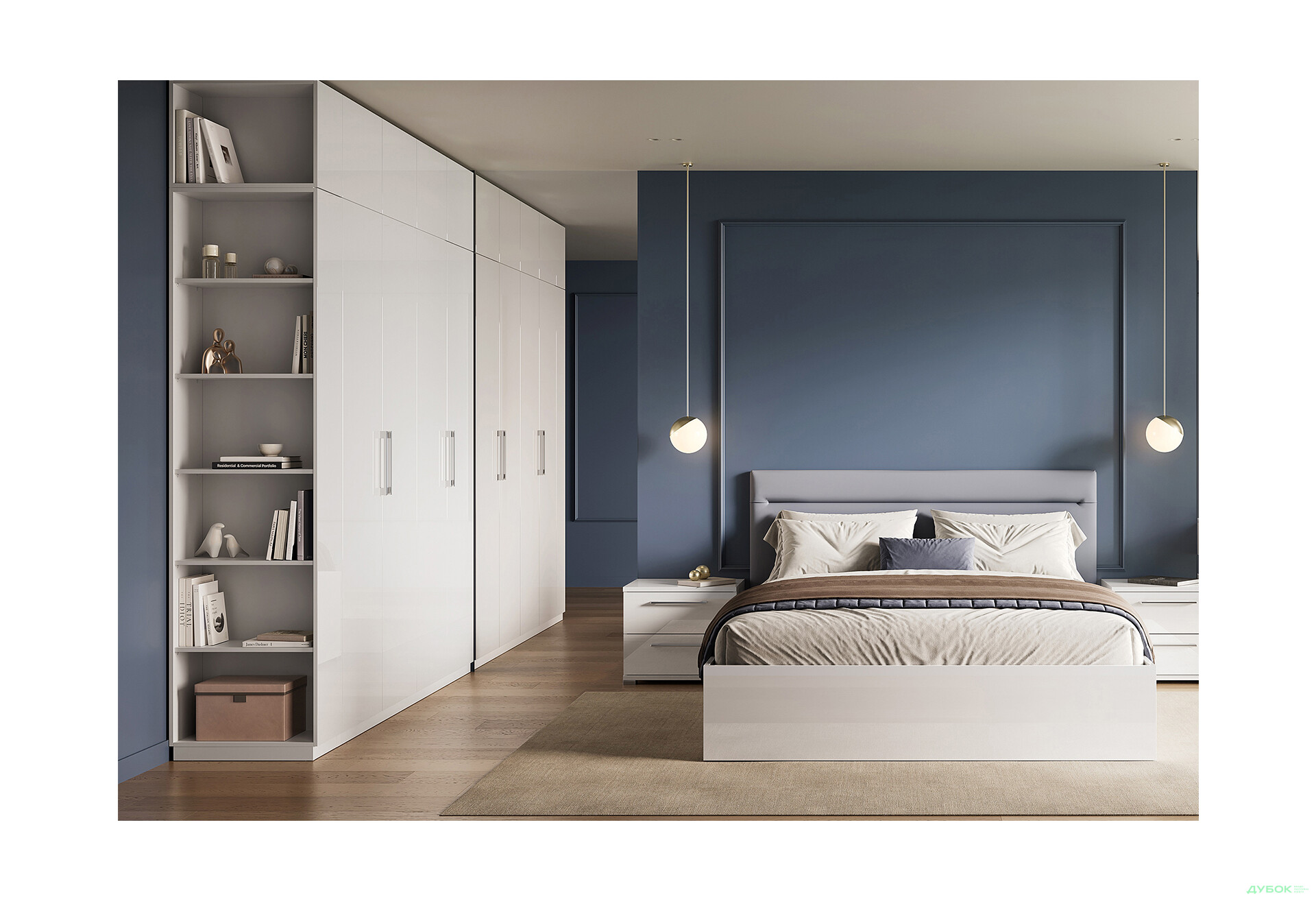 Зображення 2 - Шафа MiroMark Фемілі / Family Кутове закінчення з відкритими полицями, білий глянець