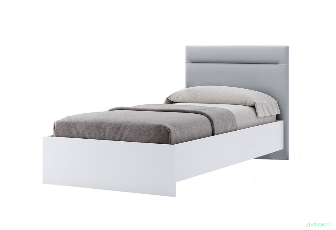 Ліжко MiroMark Фемілі 90х200 см з м'яким узголів'ям та каркасом, біле - Зображення 1 Зображення 1 - Ліжко MiroMark Фемілі 90х200 см з м'яким узголів'ям та каркасом, біле