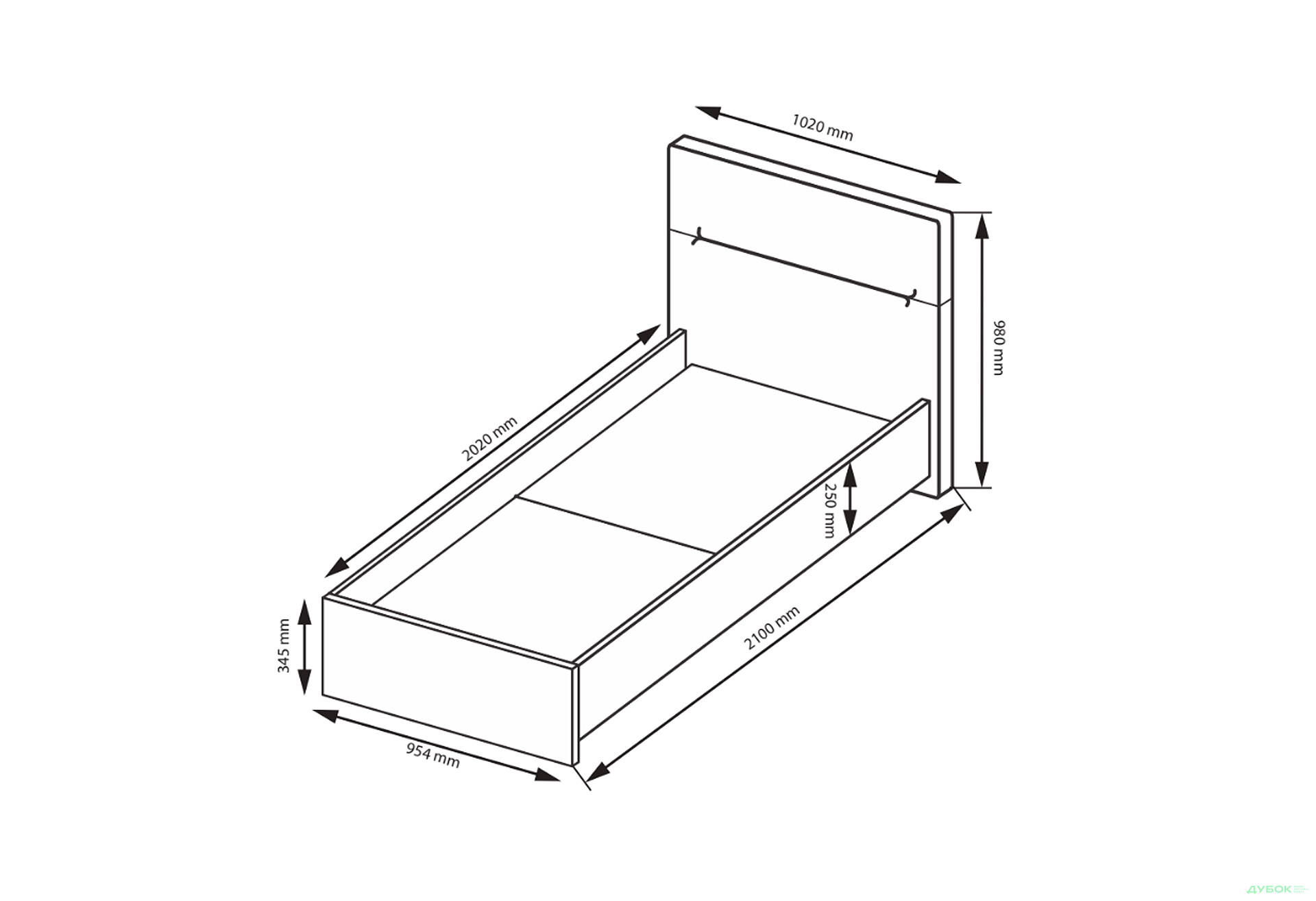 Изображение 3 - Кровать MiroMark Фемили 90х200 см с мягким изголовьем и каркасом, белая