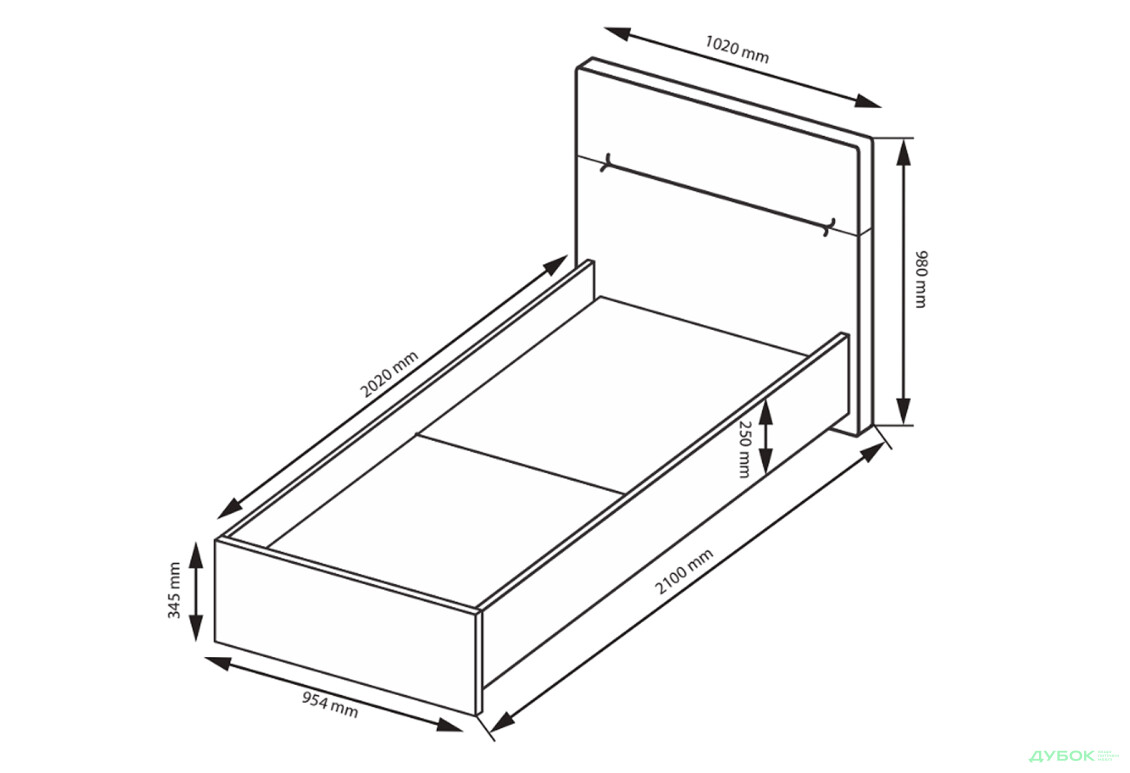 Изображение 3 - Кровать MiroMark Фемили 90х200 см с мягким изголовьем и каркасом, белая