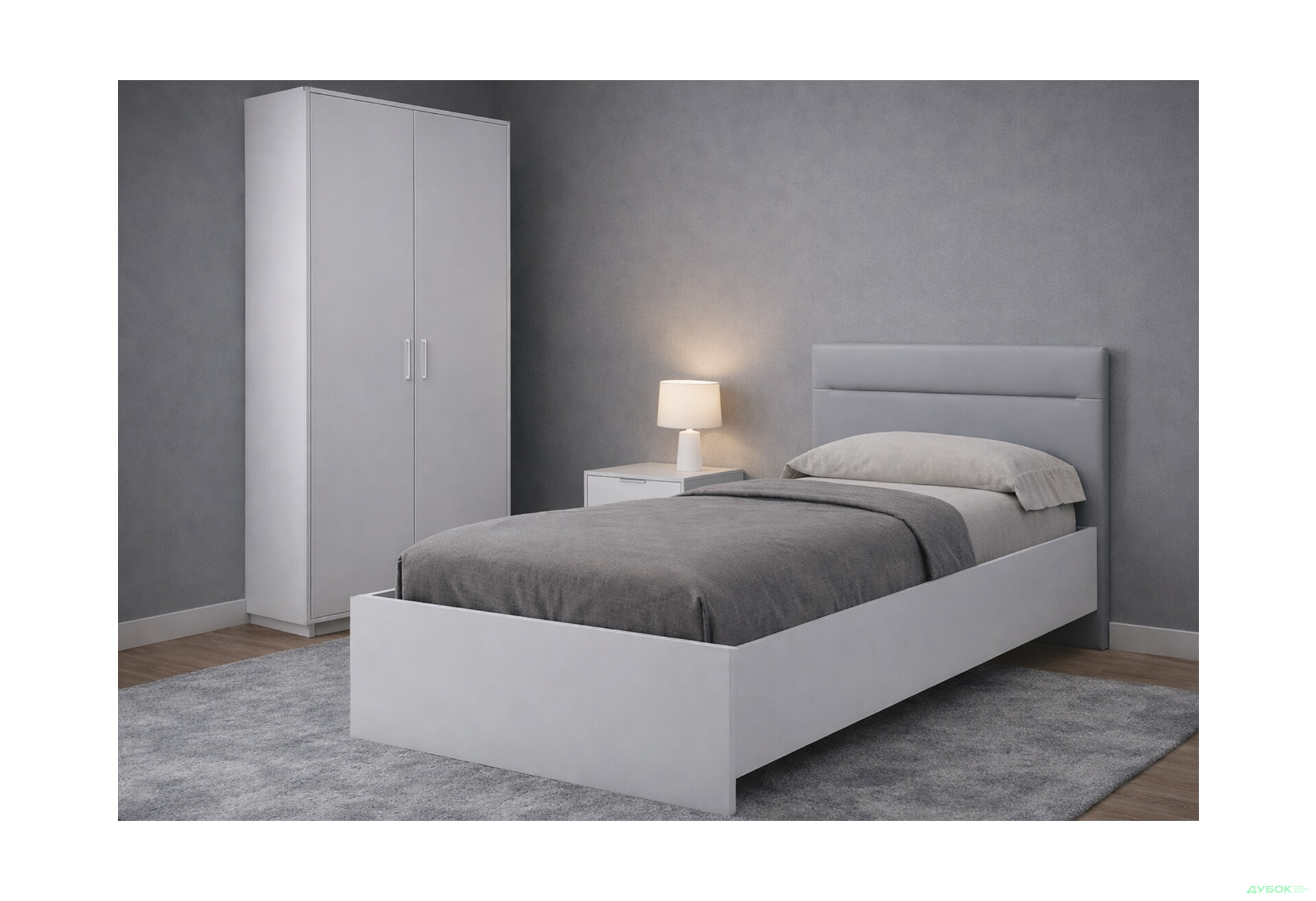 Изображение 2 - Кровать MiroMark Фемили 90х200 см с мягким изголовьем и каркасом, белая