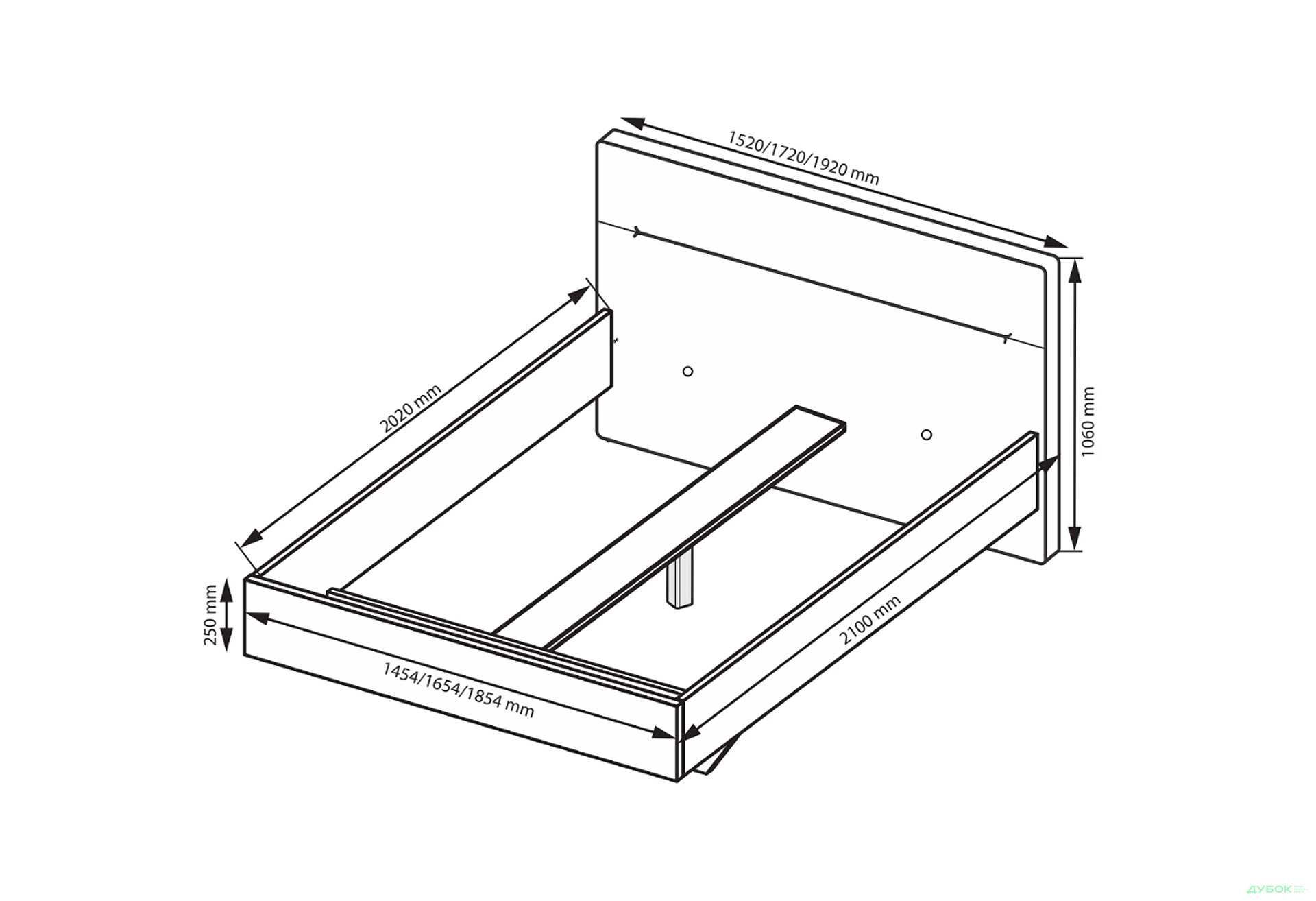 Ліжко MiroMark Фемілі (без вкладу) з м'яким узголів'ям 160х200 см, біле - Зображення 3 Зображення 3 - Ліжко MiroMark Фемілі (без вкладу) з м'яким узголів'ям 160х200 см, біле