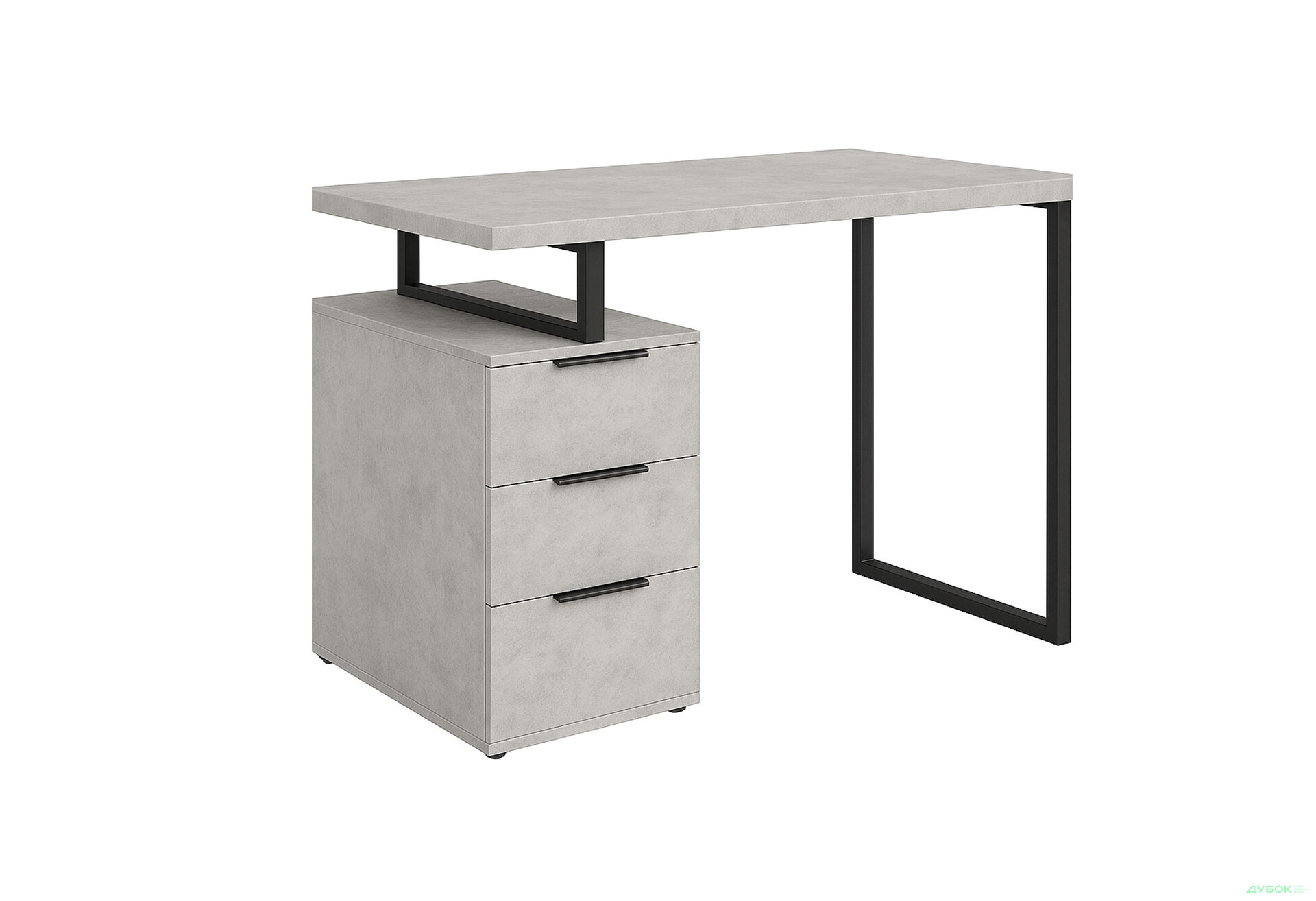 Стол письменный Moreli МХ0003 120x60 см с ящиками бетон тефра - Изображение 1 Изображение 1 - Стол письменный Moreli МХ0003 120x60 см с ящиками бетон тефра