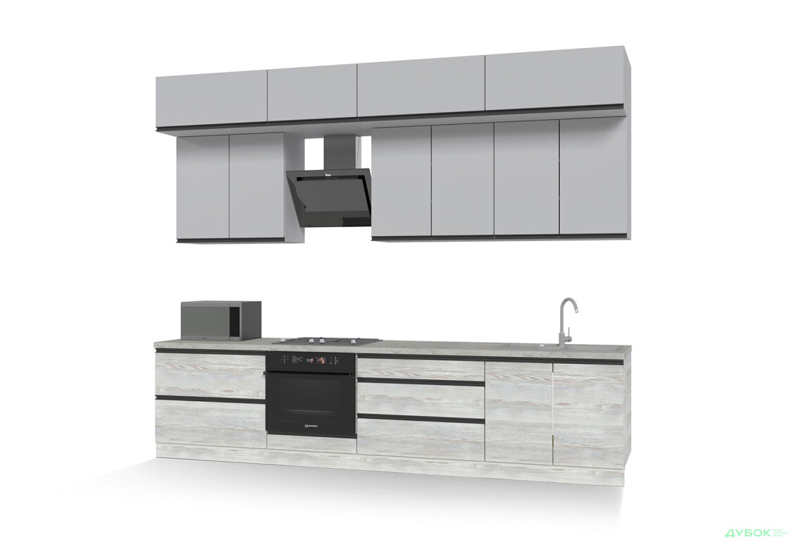 Изображение 4 - Кухня Вип-мастер ГаМа / GaMa Люкс 300 см, сосна натти / серый