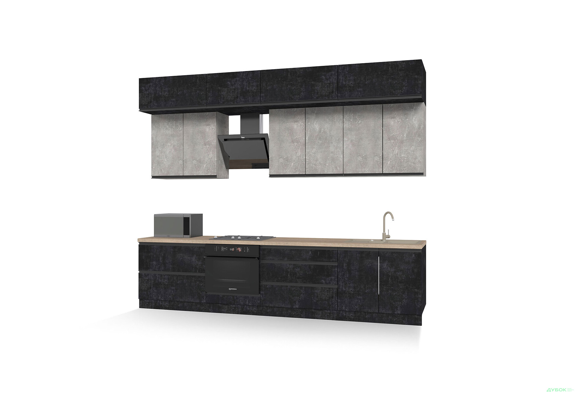 Изображение 4 - Кухня Вип-мастер ГаМа / GaMa Люкс 300 см, бетон темный / бетон