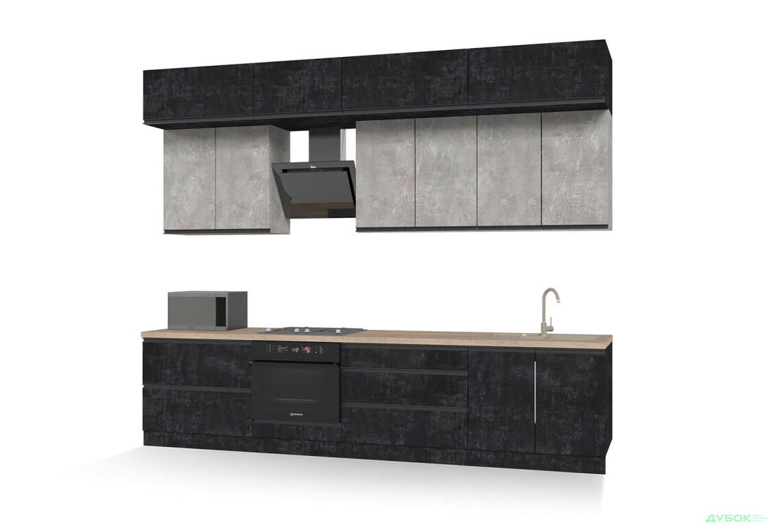 Изображение 4 - Кухня Вип-мастер ГаМа / GaMa Люкс 300 см, бетон темный / бетон