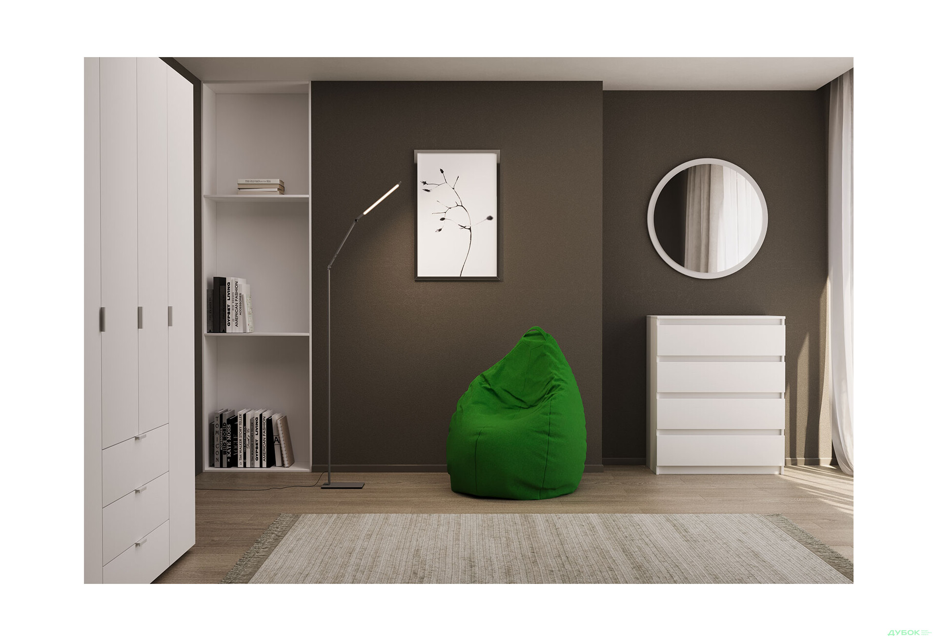 Изображение 2 - Кресло-груша XL Оксфорд 243 Зелёный Flybag