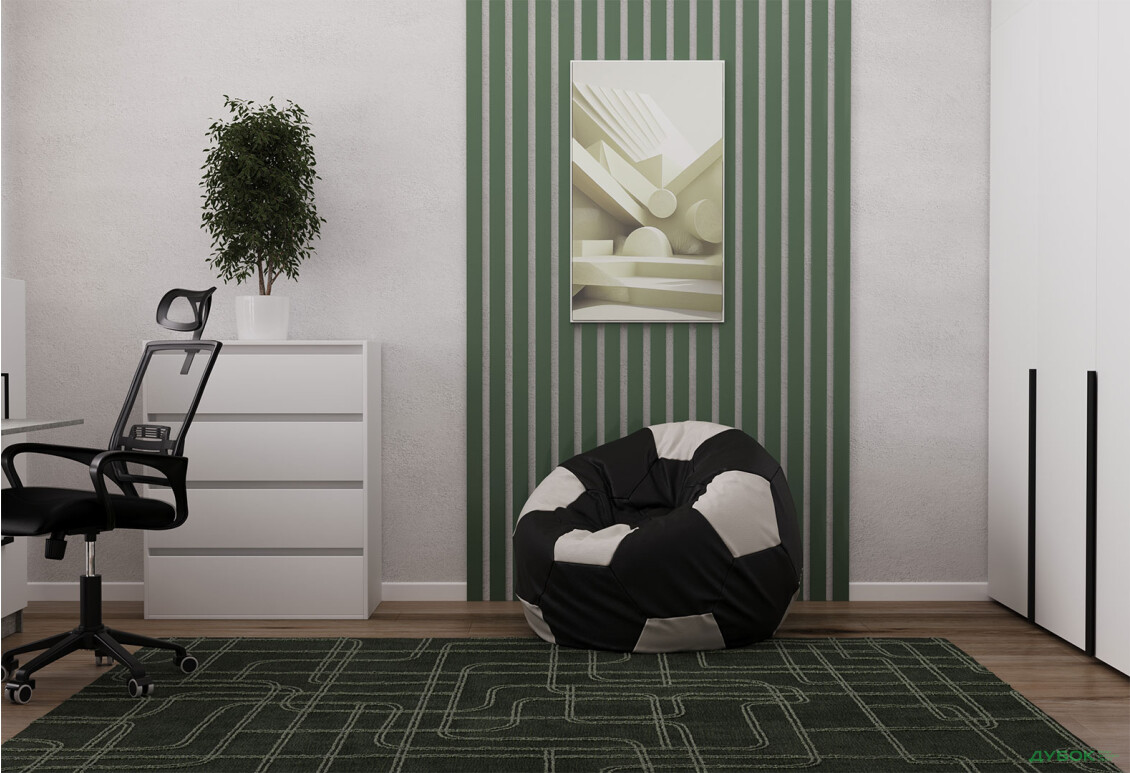 Изображение 2 - Футбольный мяч XL Основная ткань: Flybag Zeus Deluxe Black; вставки: Flybag Zeus Deluxe Snow Flybag