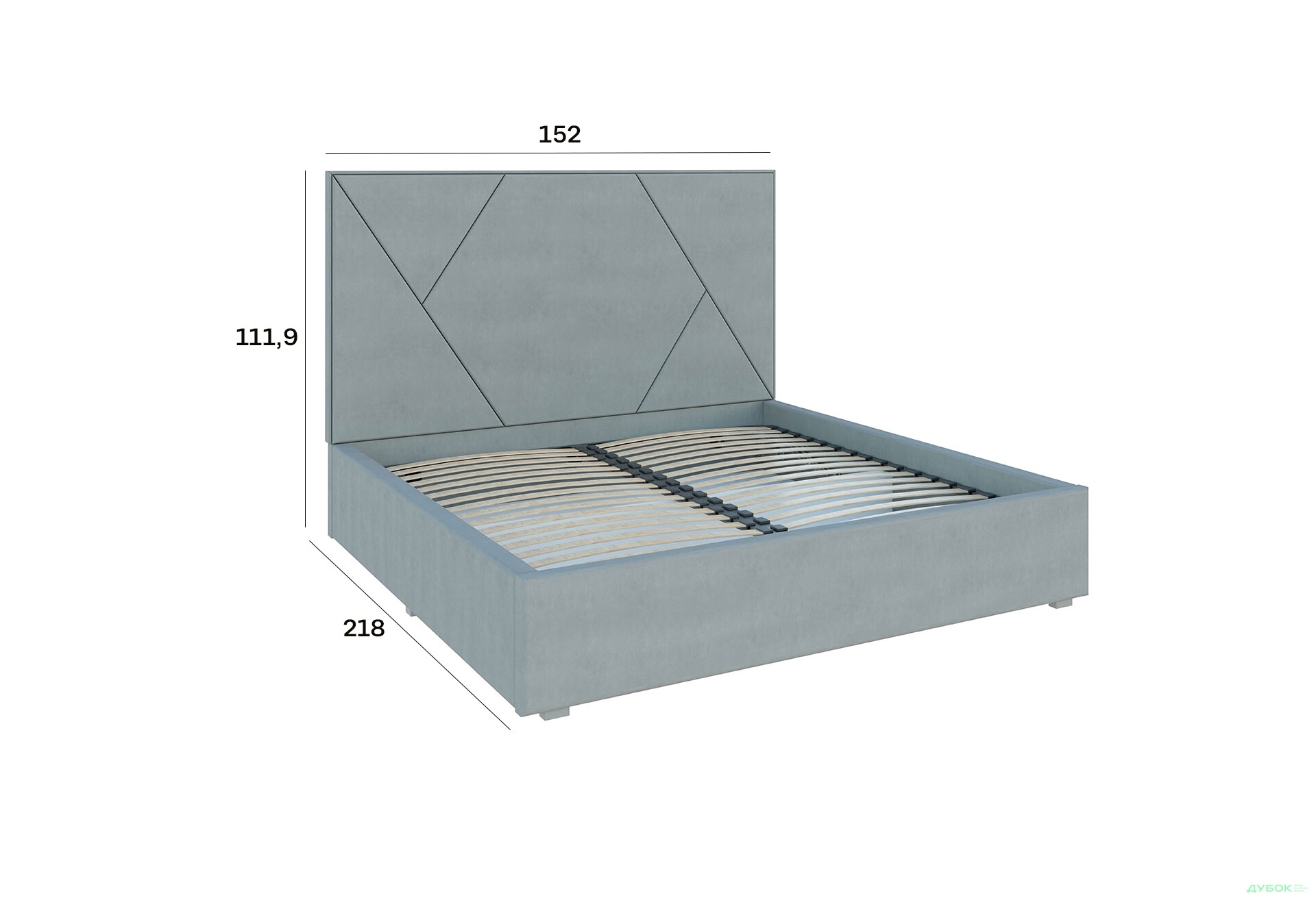 Изображение 5 - Кровать-подиум Svit Mebliv Саманта 2, 140х200 см подъемная велюр Багира, 35