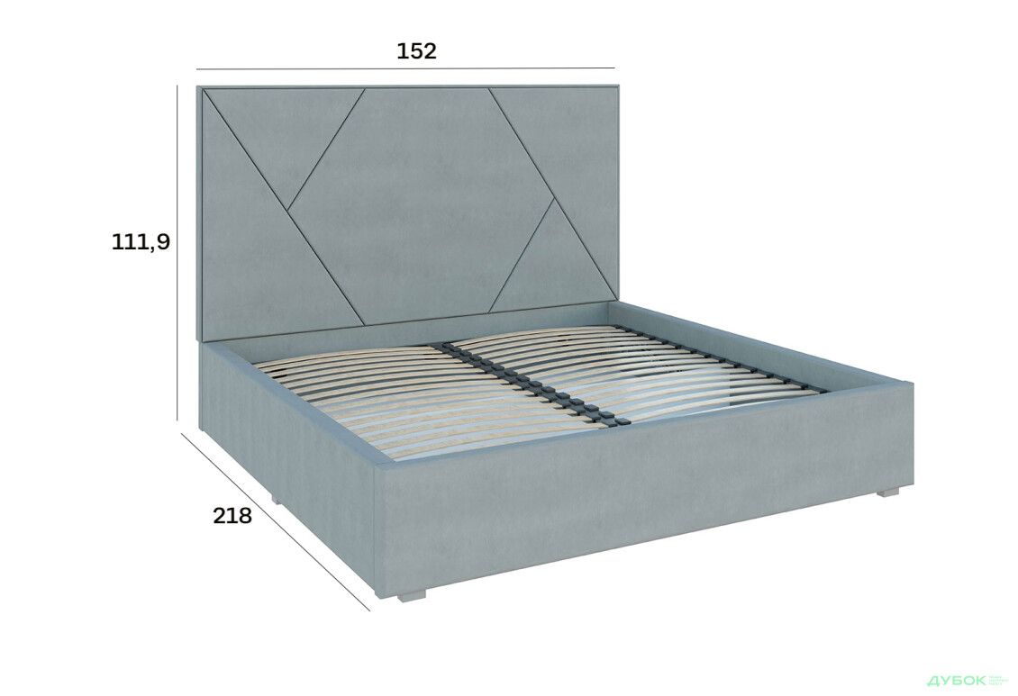 Изображение 5 - Кровать-подиум Svit Mebliv Саманта 2, 140х200 см подъемная велюр Багира, 35