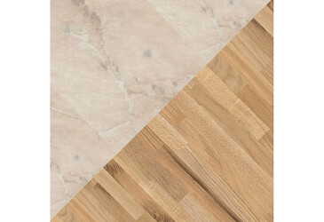 Стінова панель 2-стороння Мармур Лосось / Дуб Портхаус Світлий 1947 PE/К091 PE р.4100х640х10 Кроноспан