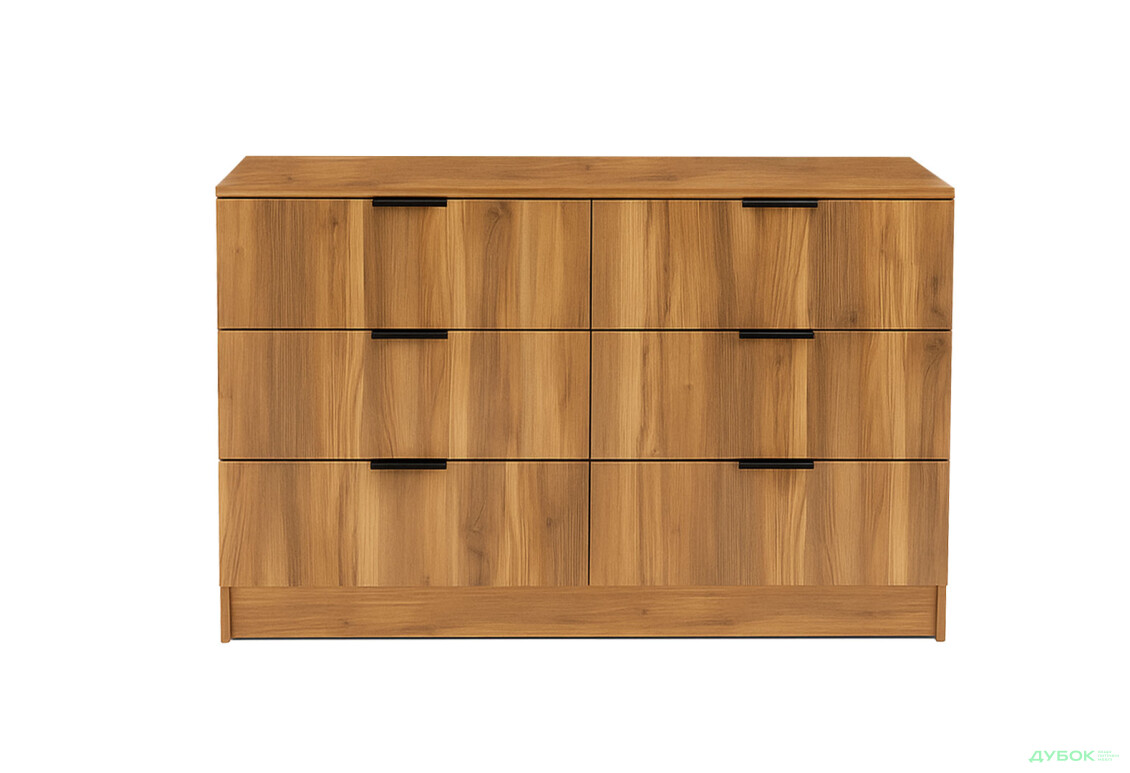 Комод Viant Сіті 1 на 6 шухляд 120 см, бурштин