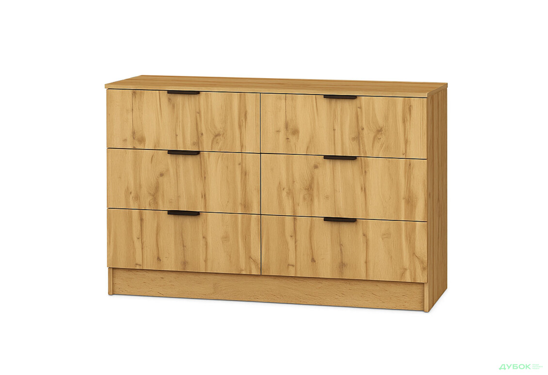 Комод Viant Сити 1 на 6 ящиков 120 см, дуб тахо
