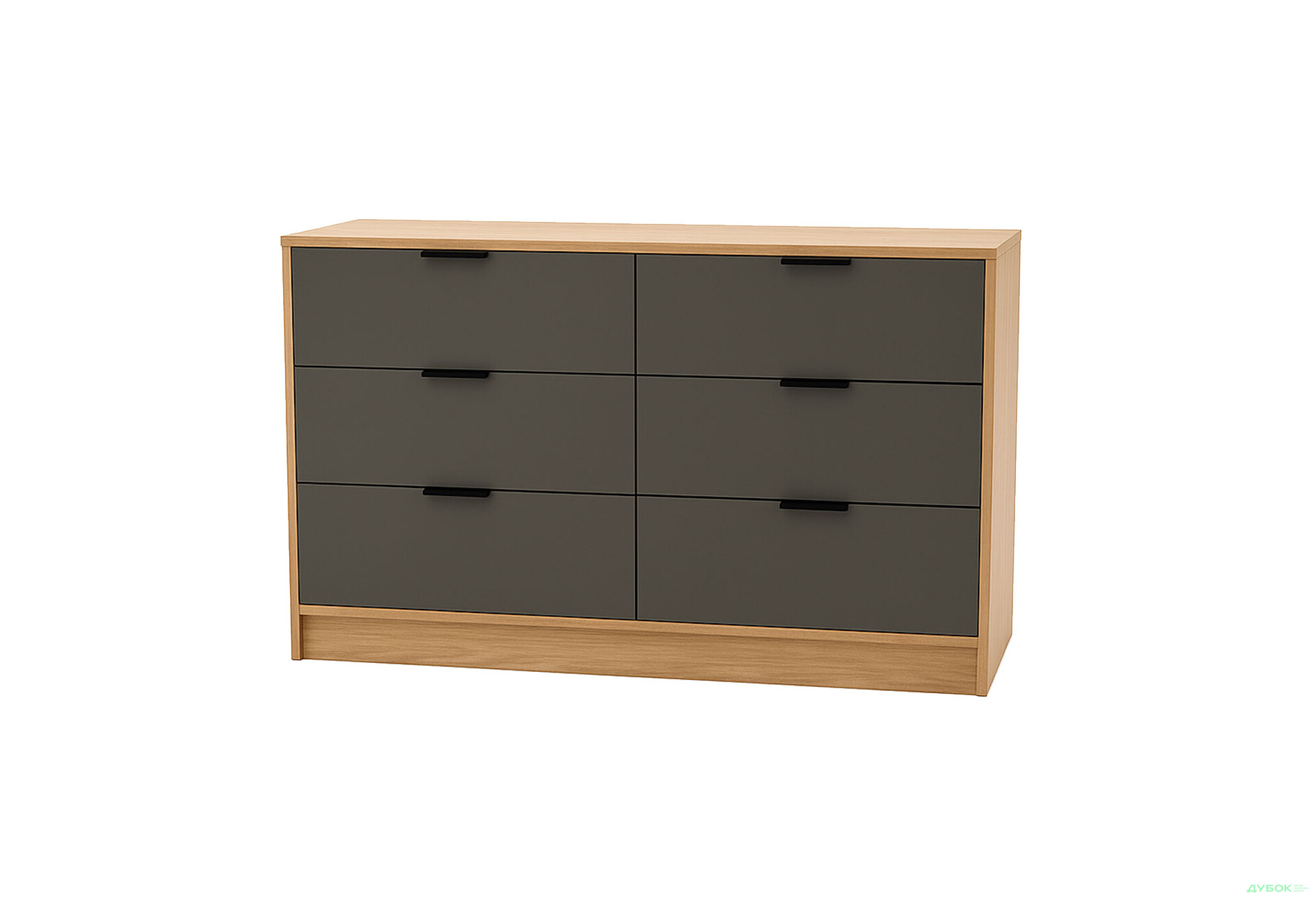 Изображение 1 - Комод Viant Сити 1 на 6 ящиков 120 см, дуб тахо / антрацит