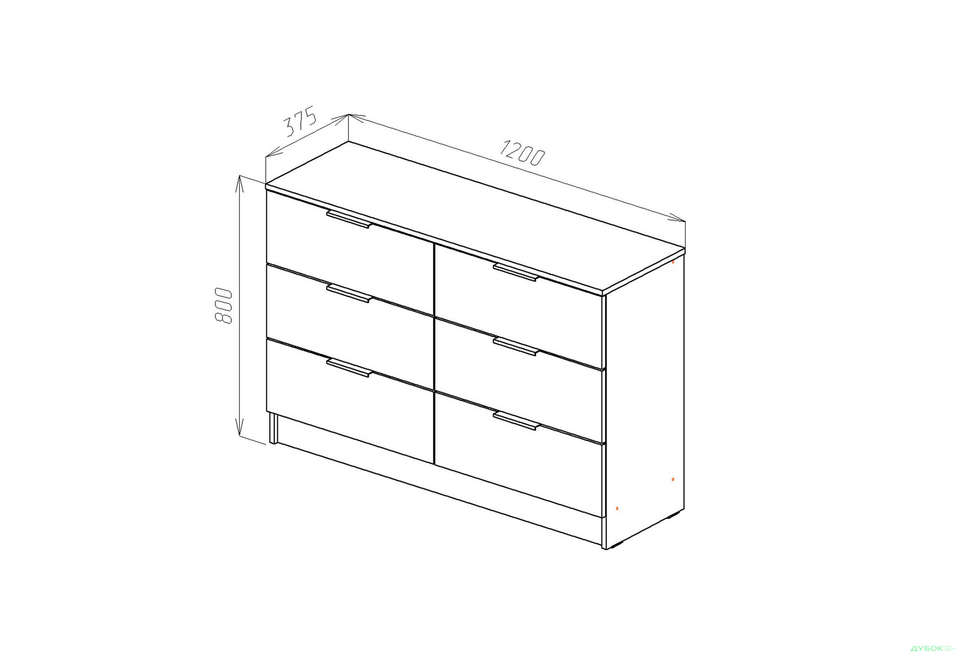 Изображение 4 - Комод Viant Сити 1 на 6 ящиков 120 см, кашемир