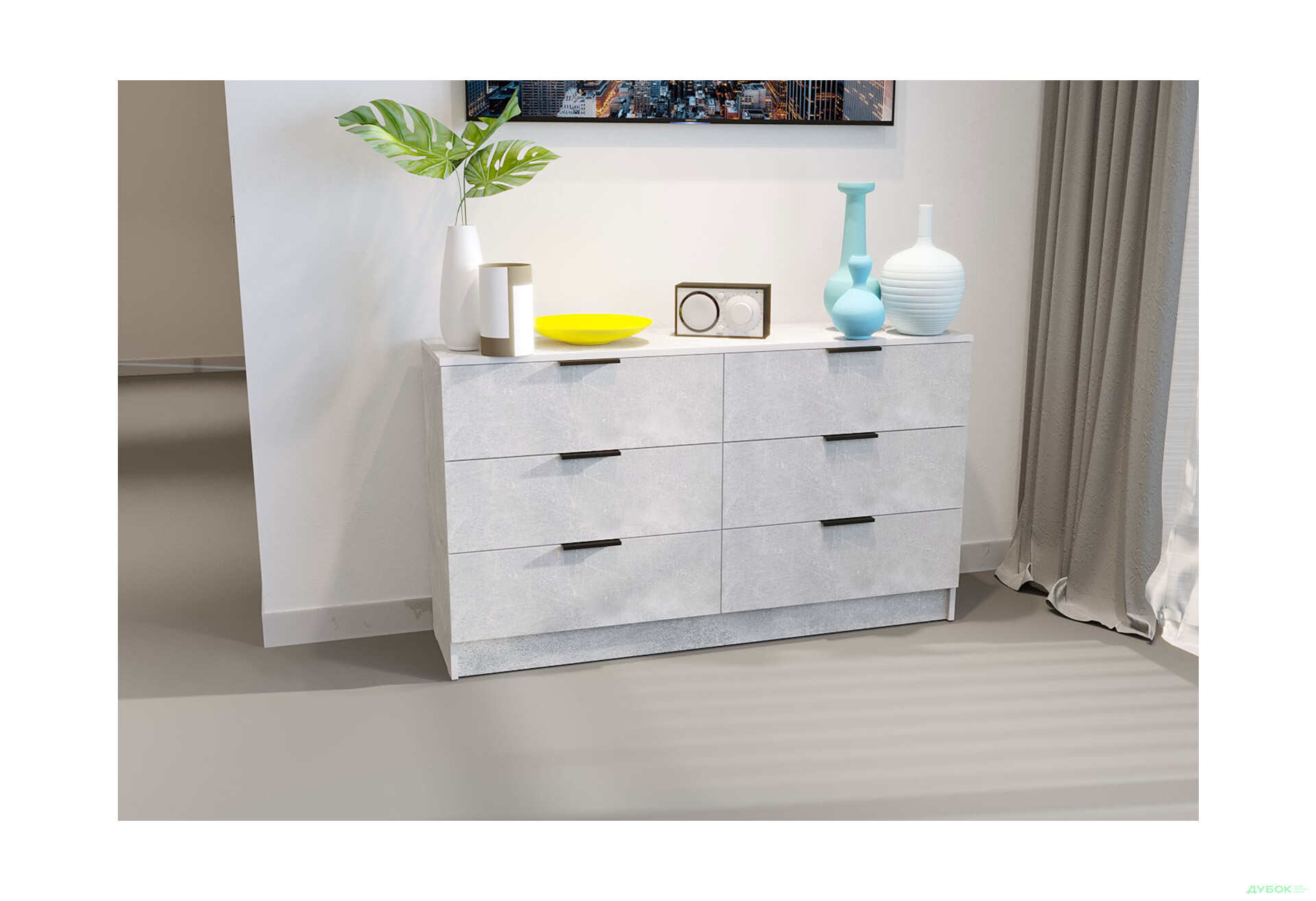 Изображение 2 - Комод Viant Сити 1 на 6 ящиков 120 см, индастриал