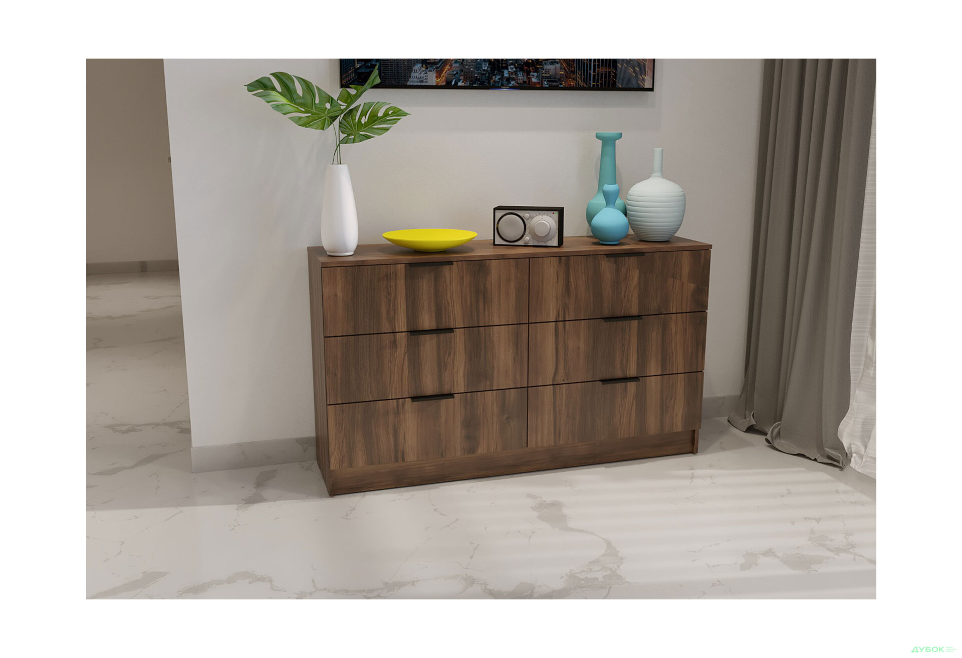 Изображение 2 - Комод Viant Сити 1 на 6 ящиков 120 см, ристретто