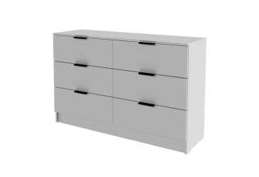 Комод Viant Сити 1 на 6 ящиков 120 см, серый