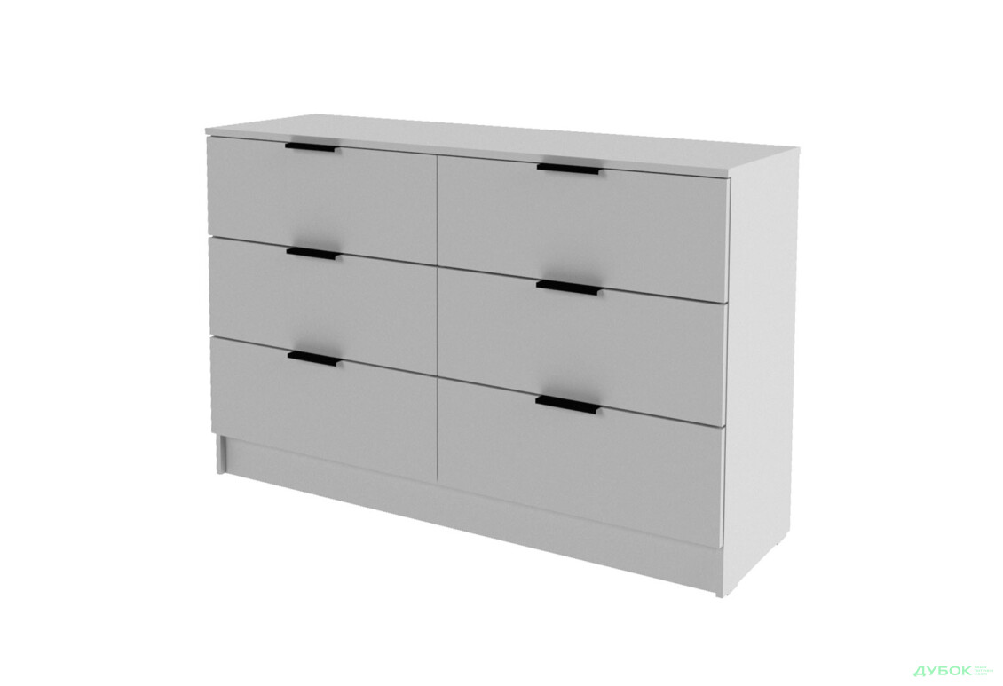 Комод Viant Сити 1 на 6 ящиков 120 см, серый