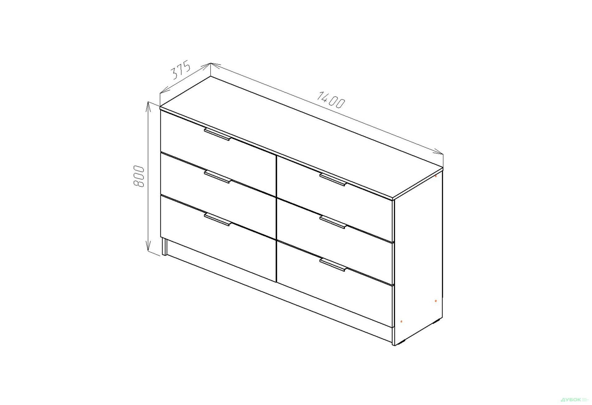 Изображение 3 - Комод Viant Сити 1 на 6 ящиков 140 см, ристретто