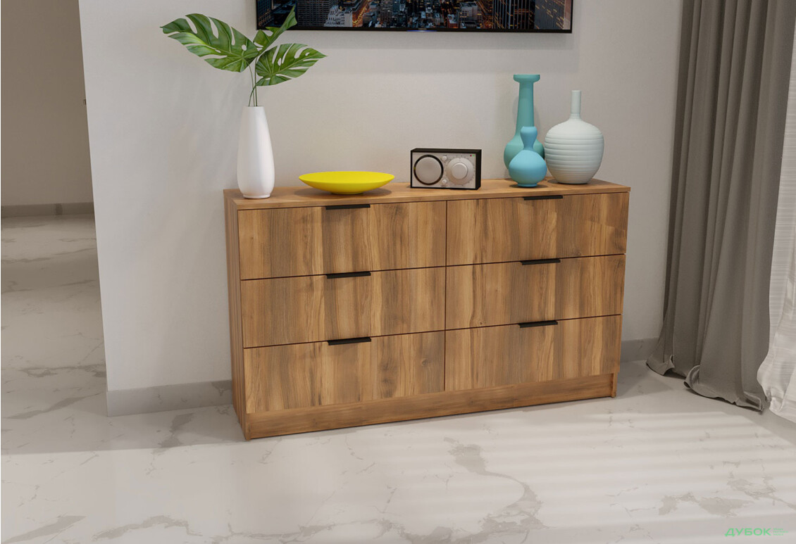 Изображение 2 - Комод Viant Сити 1 на 6 ящиков 140 см, янтарь