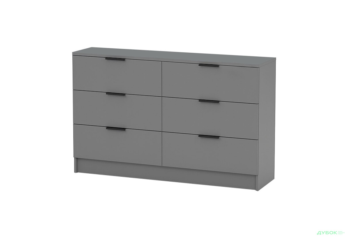 Комод Viant Сити 1 на 6 ящиков 140 см, антрацит