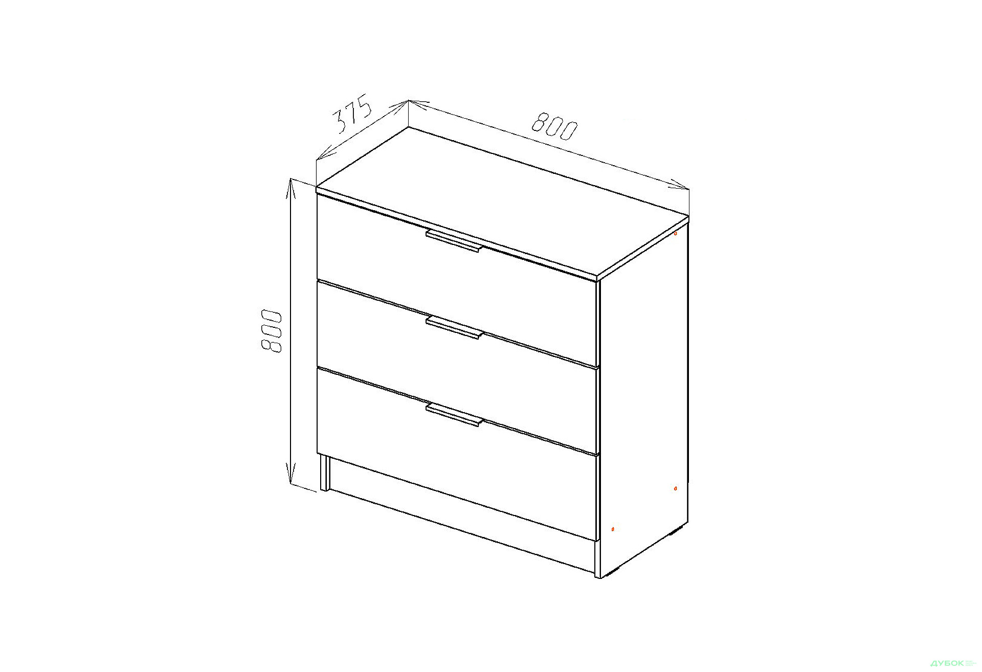 Изображение 3 - Комод Viant Сити 2 на 3 ящика 80 см, белый