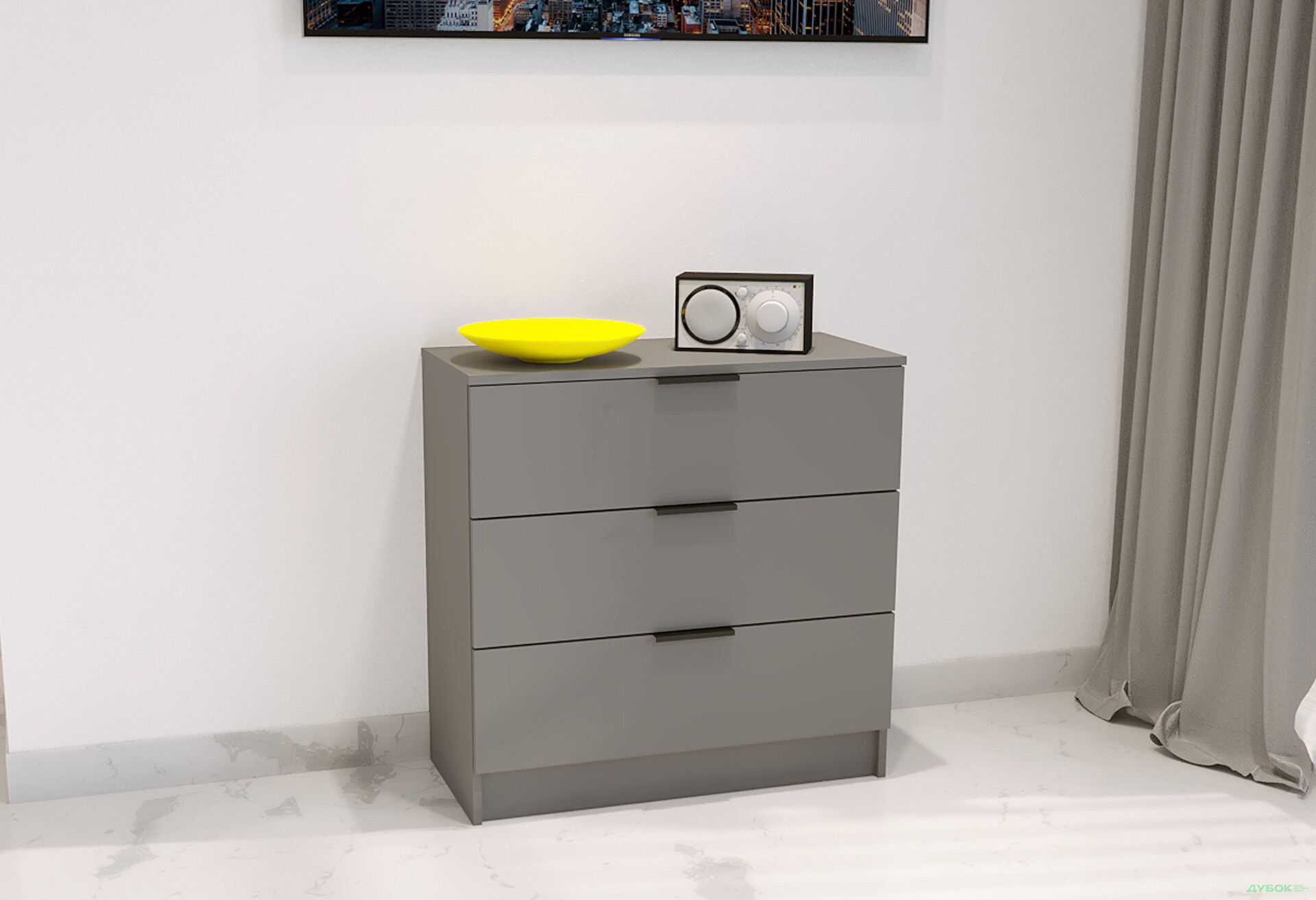 Изображение 2 - Комод Viant Сити 2 на 3 ящика 80 см, антрацит