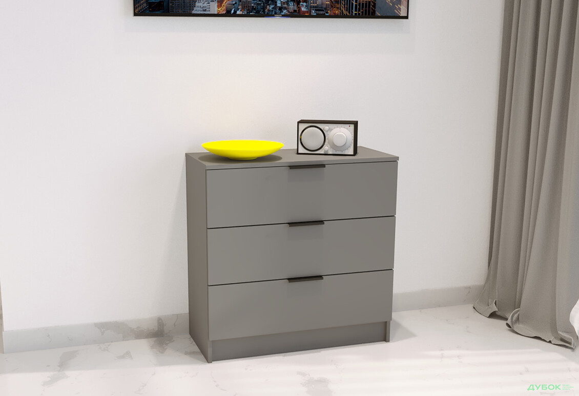 Изображение 2 - Комод Viant Сити 2 на 3 ящика 80 см, антрацит