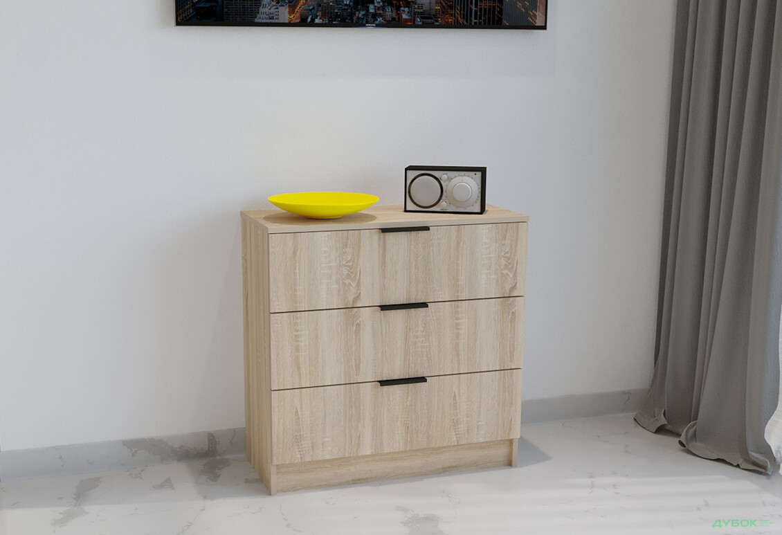 Изображение 2 - Комод Viant Сити 2 на 3 ящика 80 см, дуб сонома
