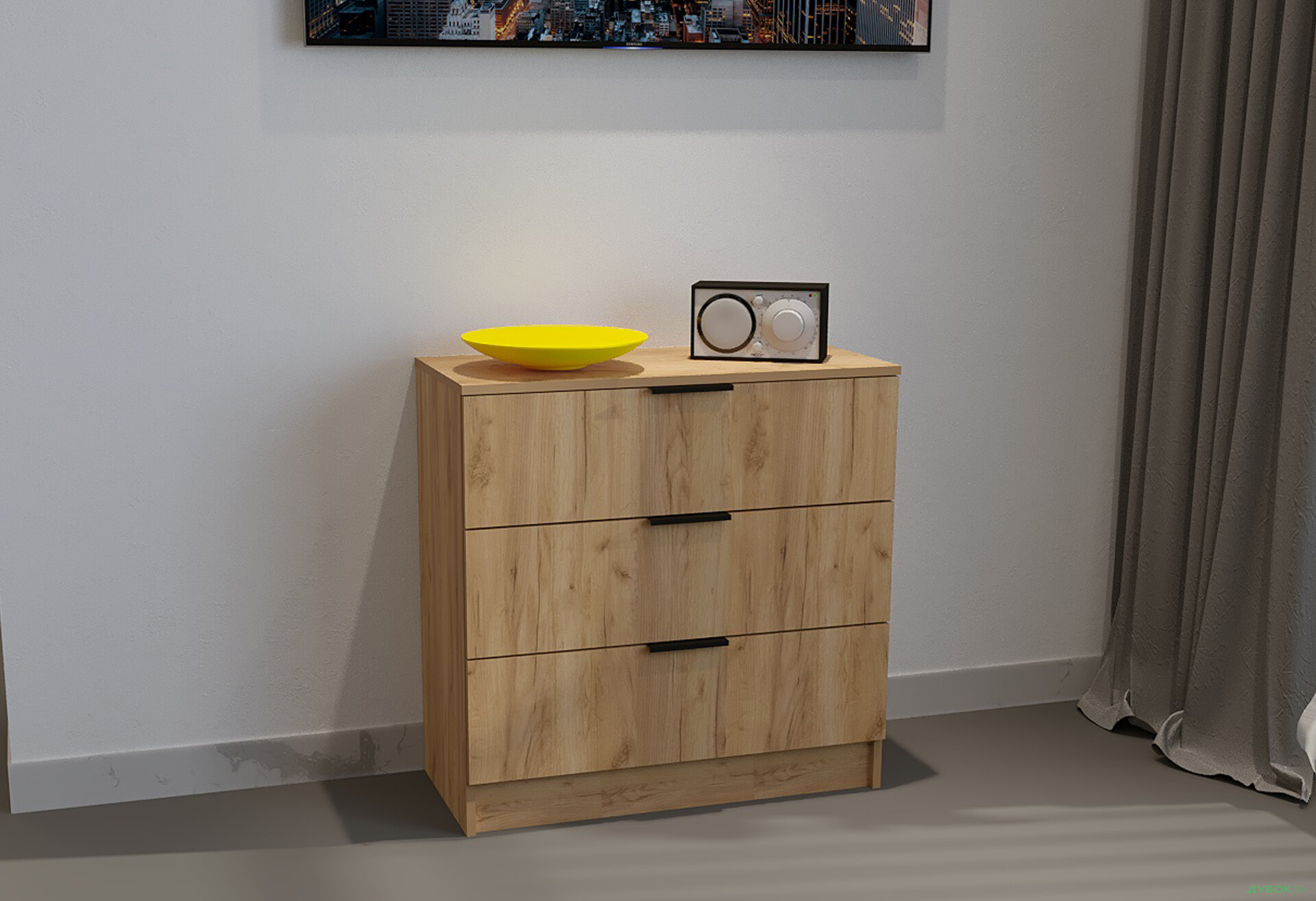 Изображение 2 - Комод Viant Сити 2 на 3 ящика 80 см, дуб тахо