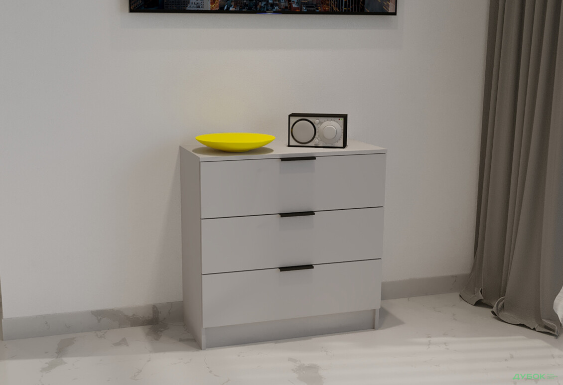 Изображение 2 - Комод Viant Сити 2 на 3 ящика 80 см, серый