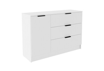 Комод Viant Сити 3 на 3 ящика и 1 дверку 120 см, белый