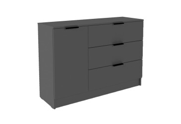 Комод Viant Сити 3 на 3 ящика и 1 дверку 120 см, антрацит